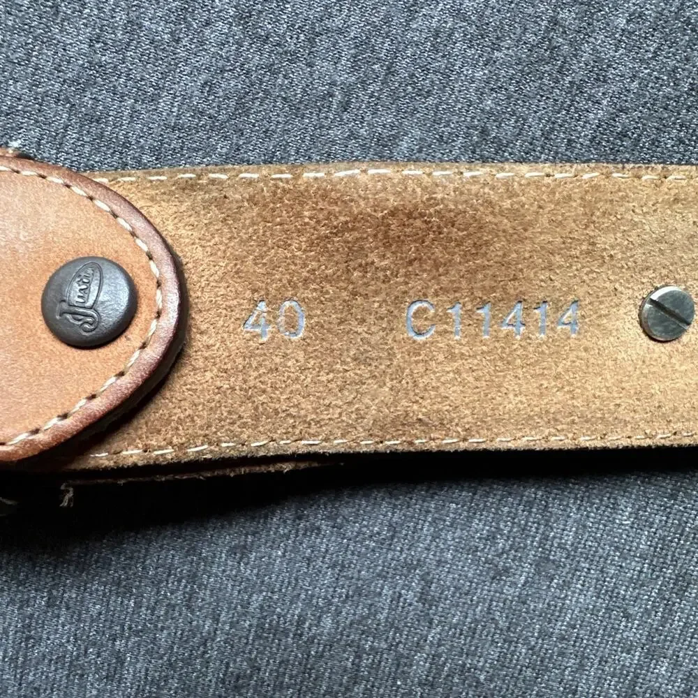 Justin Western Mens Belt Leather Concho Tan Size 40 C11414 Style Vintage